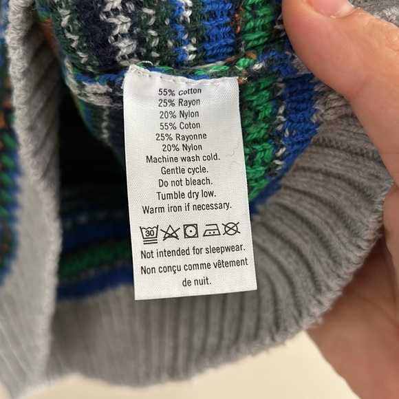 Janie and Jack Boy Fair Isle Crew Sweater. 12-18mo - Picture 4 of 4